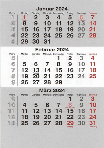Ersatz-Kalendarium für 2 Jahre (2024 + 2025) für Edelstahl-Tischkalender TypB