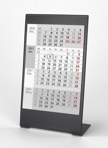4-Monats-Tischkalender für 2 Jahre (2023+2024) - Edelstahl Color (Anthrazit) - TypC5