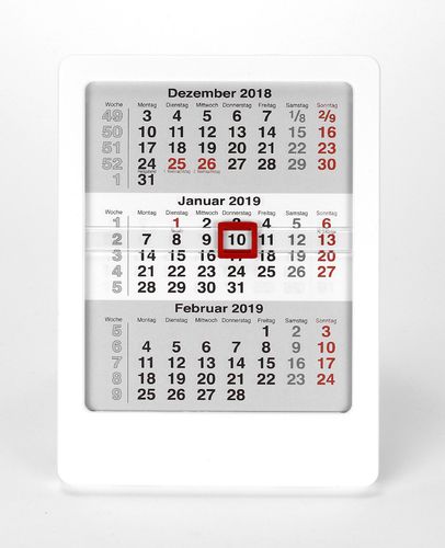 3-Monats-Tischkalender für 2 Jahre (2024 + 2025) - weiß - Vela - TypV